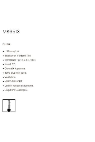 Mastech Ms6513 Dijital Termometre