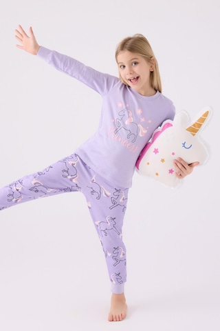 Roly Poly 3477 Princess Kız Çocuk Lila Uzun Kol Pijama Takım Lila