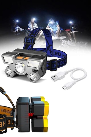 Znv Zenvia Mey İthalat Kafa Lambası 800 Lümen 4 Mod Yüksek Işık Flaşörlü Şarjlı Led Lamba Znv2025 Cmn ANTRASİT