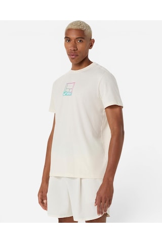 Asics Court Core Graphıc Tee Erkek Bej Kısa Kollu Tshirt 2041a355-100