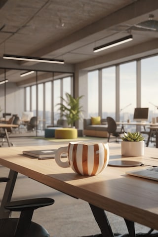 Kahverengi Çizgili 400 Ml El Yapımı Seramik Çay Kahve Mug Kupası Mıt1324 Kahverengi - Beyaz