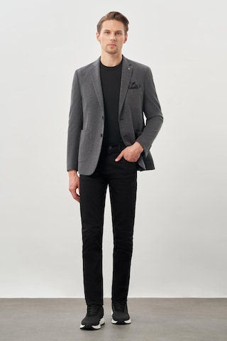 İmza Siyah Kazayağı Desen Örme Mono Yaka 2 Düğme 6 Drop Slim Fit Classic Ceket 1002245166 001 Siyah