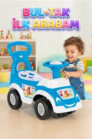Bul-tak İlk Arabam - Çocuk İlk Adım Ve Bultak Oyuncak Eğitici 52 Cm Aktivite Arabası Mavi