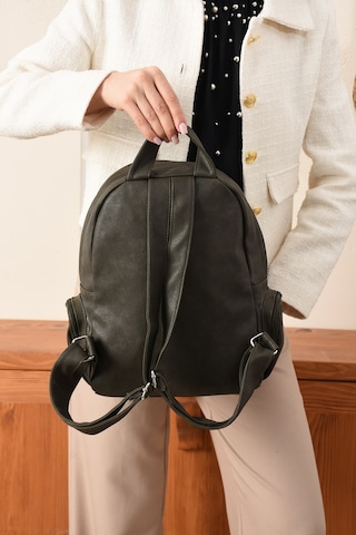 Just Polo Kadın Eskitme Suni Deri Çok Cepli Günlük Sırt Çantası Pbu3000 Yeşil