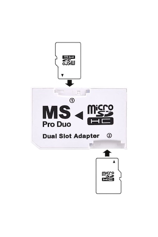 Ms Pro Duo Memory Stick Pro Duo Adaptör Dual Slot Mikro Sd Çevirici Memory Stick Kart Dönüştürücü