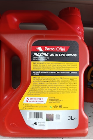 Petrol Ofisi Auto LPG 20W-50 Motor Yağı 3 L