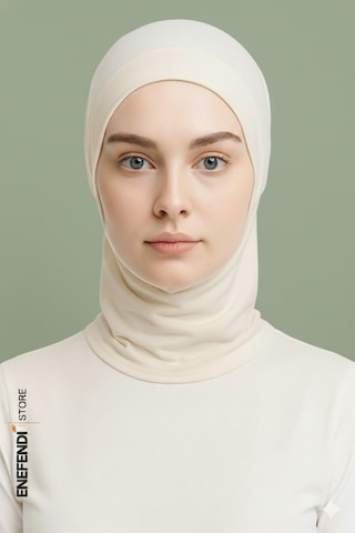 Nf Nd Enefendi Boyunluklu Spor Bone Krem Tesettür Hijab Geçmeli Hazır Bone Rahat Ve Şık Penye Kullanım