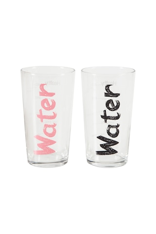 Mudo Home Water Bardak 570 Ml 2'li Set -siyah&pembe Çok Renkli