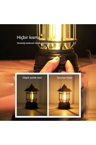 Jian Fan Açık Kamp Acil Aydınlat Maşarj Edilebiler Taşınabilinir Led Atığıgııı-siyah Siyah