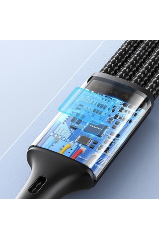 Awei Cl-129 4 İn 1 Usb'den Usb-c'ye / Tip-c'den 8pin'e Micro Usb Çoklu Şarj Kablosuna