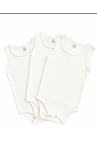 Miyakıdsworld Büyük Beden Çocuk Çıtçıtlı Body Ecru-3-10 Yaş Özel Gereksinimli Çocuklara Uygun Pamuklu 3 Adet Ekru