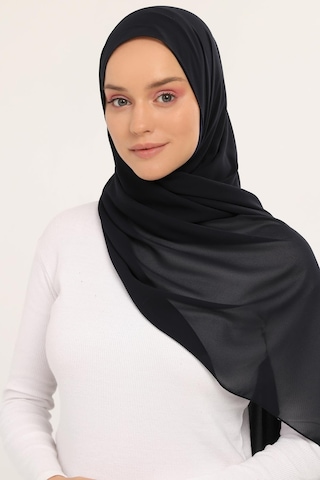 Altobeh Hazır Lüks Pratik Hijablı Şifon Şal Lacivert