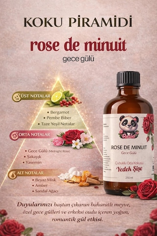 Rosie Rose De Minuit Çubuklu Oda Kokusu Yedek Şişe 250 Ml Gece Gülü Aromalı Yedek Şişe Fresh