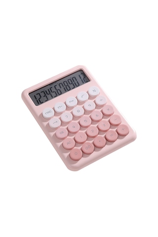 Aubyhe Desk Tipi Renkli Gradyan Hesap Makinesi - 12 Basamaklı Büyük Lcd Ekran, Sessiz İşlem, Aaa Pil Pil Yok - Pembe Gradyan Pembe