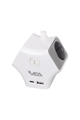 Vea Ve-g903yc 3lü Usb+ Type-c Girişli Anahtarlı 1.5 Metre Grup Priz
