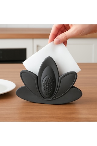 Porsima L-0344 Dekoratif Peçetelik Masa Üstü Peçetelik 4 X12cm Antrasit Antrasit