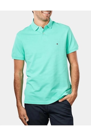 Tommy Hilfiger Polo Yaka Pike Erkek T-shirt Turkuaz