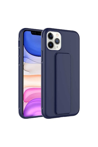 Apple Uyumlu iPhone 11 Pro Kılıf Zore Qstand Kapak Lacivert