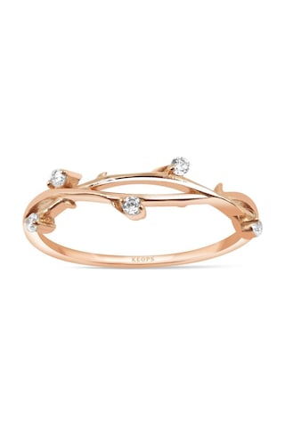 0.10 Karat Rose Thorn Pırlanta Yarımtur Yüzük