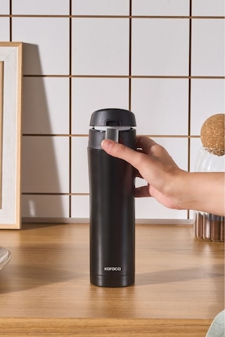Karaca Pluton Çelik Sızdırmaz Termos Siyah 450 ml