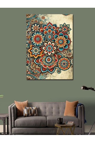 Kanvas Tablo Renkli Mandala Deseni 70cmx100cm