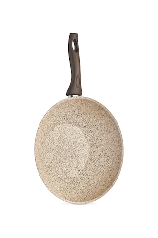 Creamy 28 Cm Granit Wok Tava Krem
