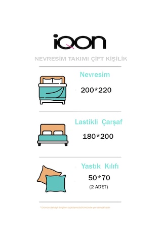 İqon Lastikli Çarşaflı Nevresim Takımı Çift Kişilik Bundle Beyaz Bundl Beyaz