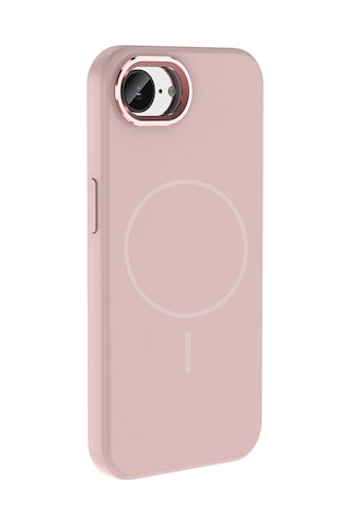 Apple iPhone Uyumlu 16e Kılıf M-safe Şarj Özellikli Metal Kamera Çerçeveli Zore Edi Silikon Kapak - Rose Gold