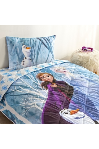 Taç Lisanslı Disney Frozen Winter Tek Kişilik Pamuk Yorgan Seti 000000001000049929 Çok Renkli