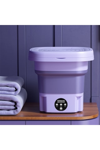 Hallow Portatif Çamaşır Makinesi Mor 8 L