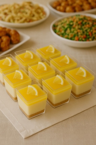 10 Lu Kare Plastik Tatlı Sunum Bardakları Şık Ve Hazır İkramlık Set 220 Ml