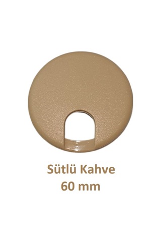 Masa Üstü Kablo Kanalı Deliği Kapağı, Sütlü Kahve, Masa Kapağı, 6 Cm