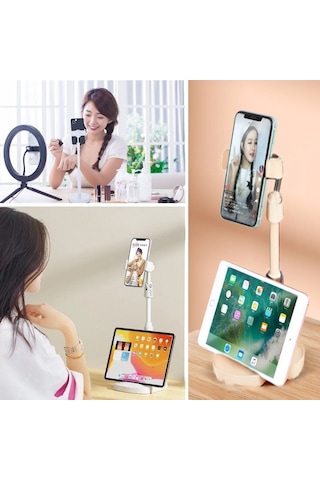 Buffer Masa Üstü Tablet Ve Telefon Tutucu Plastik Aparat Beyaz Telefon Standı Çok Renkli