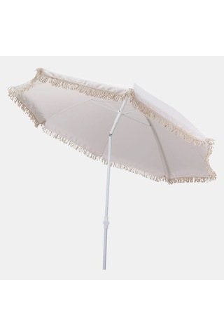 Püsküllü Boho Şemsiye Krem 180 Cm Diğer