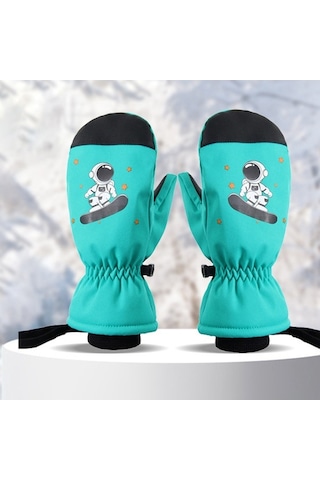 Pazly Su Geçirmez Rüzgar Geçirmez Bisiklet Eldiveni Çocuk Kışlık Kalın