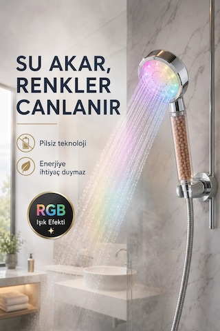 Led Shower Duş Başlığı Şeffaf Led Shower Duş Başlığı Şeffaf