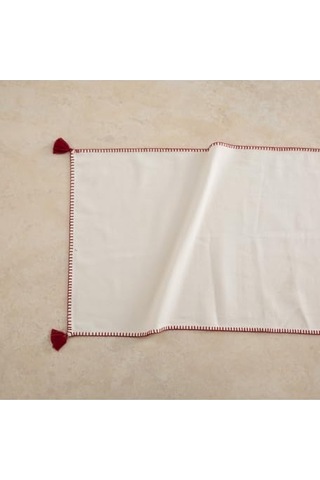 Püsküllü Runner Bordo 45x145 Genel