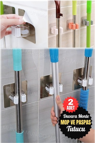 2 Adet Yapışkanlı Çok Amaçlı Kancalar Duvara Monte Paspas Organizer Tutucu Mutfak Banyo Aksesuar Bey Diğer