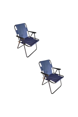 Plastik Kollu Katlanir 2 Li Piknik Ve Kamp Sandalyesi Mavi 46,5x40,5x41 Cm Sirt 57x55x81 Cm Lacivert