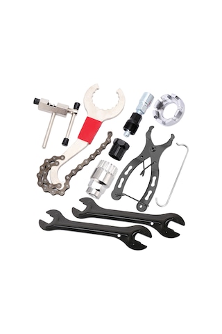 Monyee 9 Parça Çelik Bisiklet Tamir Aleti Seti: Orta Eksen, Volan, Zincir Ve Krank Çıkarıcı, Tekerlek Aracı Çok Renkli