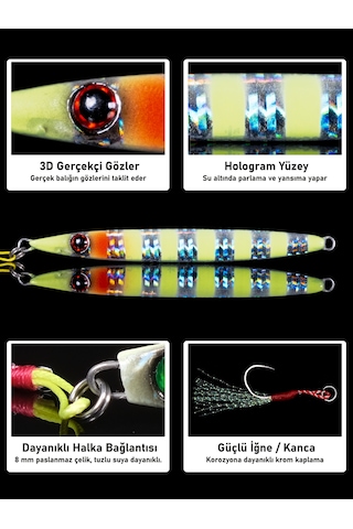 Jig, Zoka, Suni Yem, Glow Uv Metal Jig, 60gr 10cm Razor 60