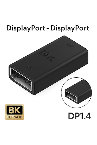8k Ultra Hd Dp1.4 Displayport Dişi Displayport Dişi Uzatma Ara Bağlantı Adaptörü 1 Adet
