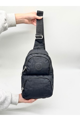 Su Geçirmez Kumaş Siyah Unisex Body Bag Çapraz Omuz Çantası Siyah