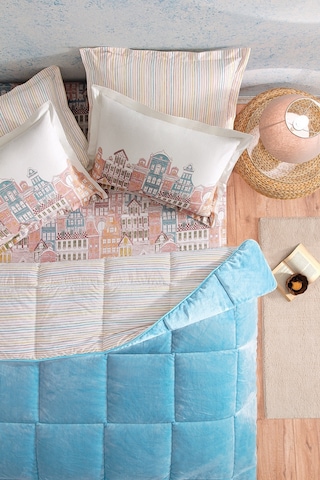 Puffy Panna Çift Kişilik Triola Uyku Seti - Mavi