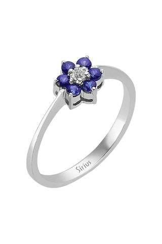 Sirius Safir Ve Pırlanta Taşlı Papatya Yüzük 0801R0030
