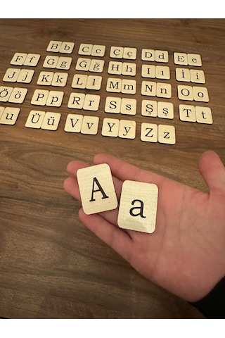 Montessori Ahşap Kart Harfleri