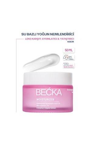 Becka Ton Eşitleyici Nemlendirici Krem Hyalüronik Asitli Aydınlatıcı Su Bazlı 50 Ml