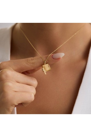 Blue Love Secret Resimli Kolye 10.1 Mm 45 Cm T14433 Renkli