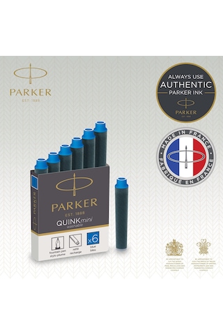 Parker Quink Kısa Dolma Kalem Kartuşu, Yıkanabilir Mavi, 6'lı Kutu 165-Koyu Yeşil