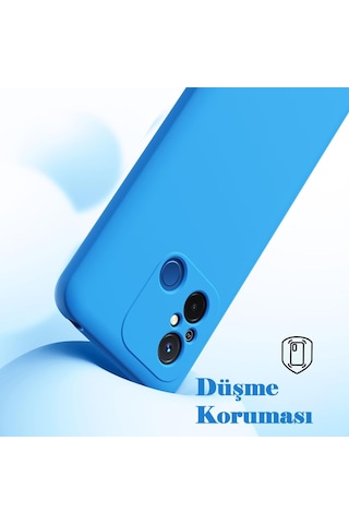 Xiaomi Redmi 12c Kılıf Kamera Korumalı Lansman Silikon Kapak Mavi